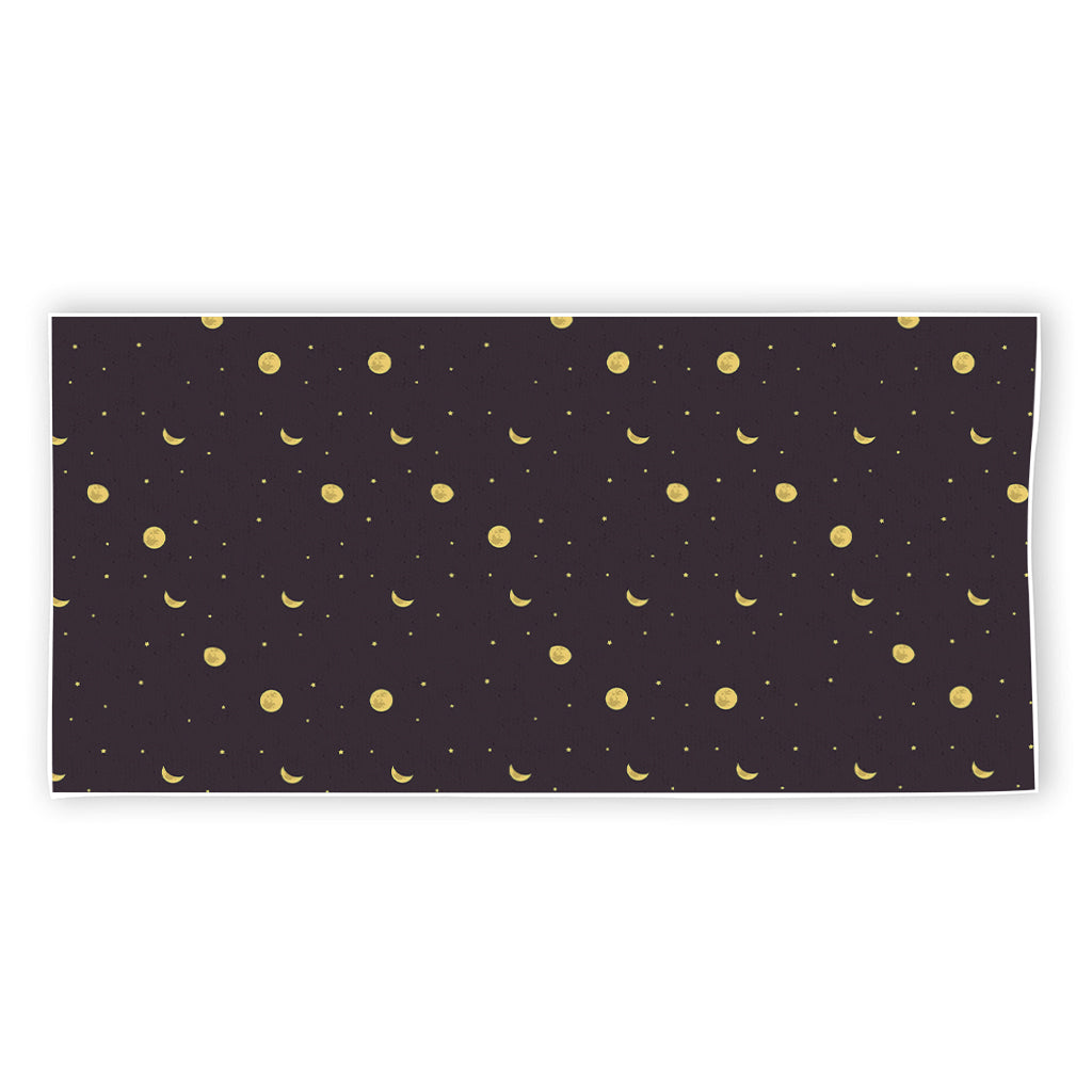 Moon Phase And Stars Pattern Print Beach Towel