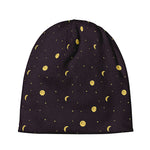Moon Phase And Stars Pattern Print Beanie