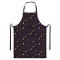 Moon Phase And Stars Pattern Print Bib Apron With Pocket