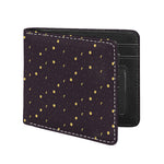 Moon Phase And Stars Pattern Print Bifold Wallet