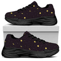 Moon Phase And Stars Pattern Print Black Chunky Shoes