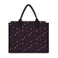 Moon Phase And Stars Pattern Print Canvas Tote Bag