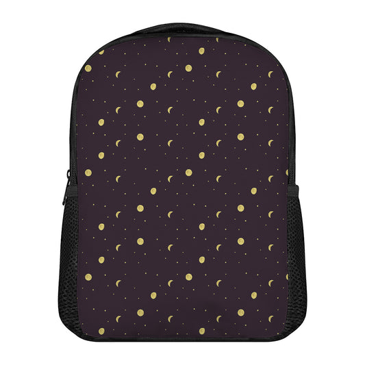Moon Phase And Stars Pattern Print Casual Backpack