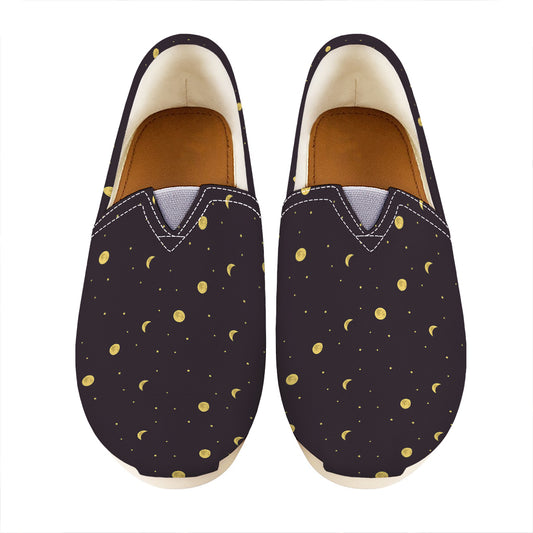 Moon Phase And Stars Pattern Print Casual Shoes