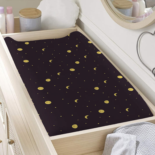 Moon Phase And Stars Pattern Print Changing Pad Cover