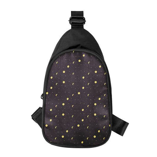 Moon Phase And Stars Pattern Print Chest Bag