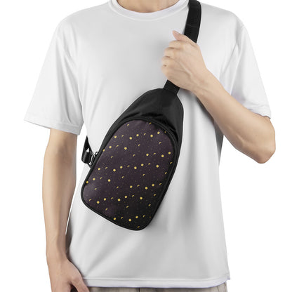 Moon Phase And Stars Pattern Print Chest Bag