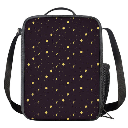 Moon Phase And Stars Pattern Print Crossbody Lunch Bag