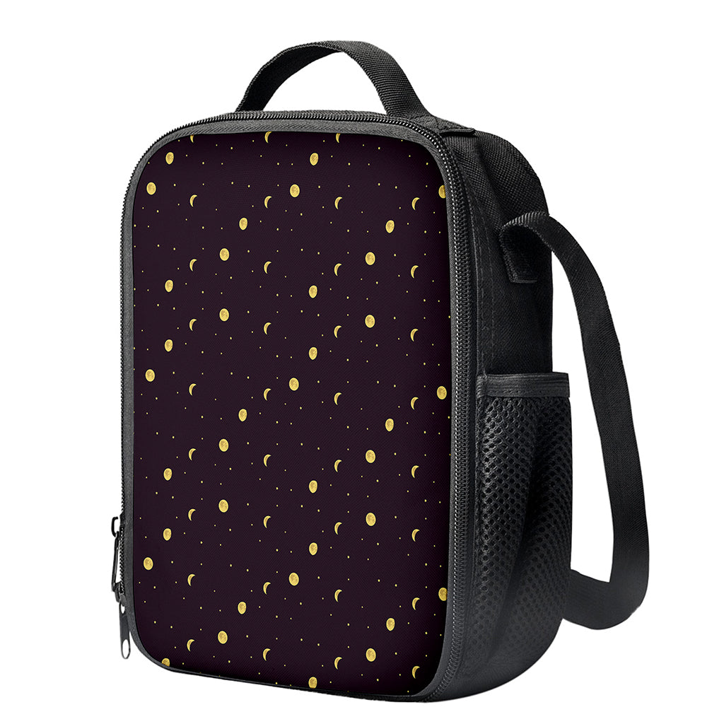 Moon Phase And Stars Pattern Print Crossbody Lunch Bag