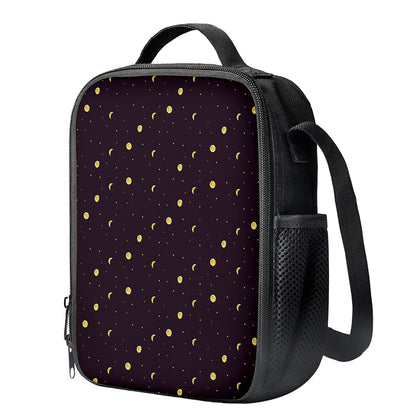 Moon Phase And Stars Pattern Print Crossbody Lunch Bag