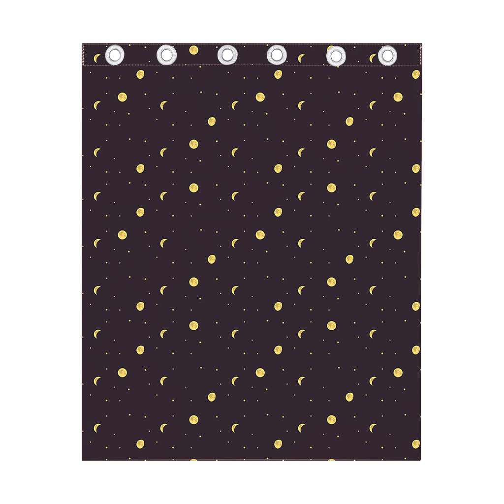 Moon Phase And Stars Pattern Print Curtain