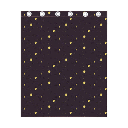 Moon Phase And Stars Pattern Print Curtain