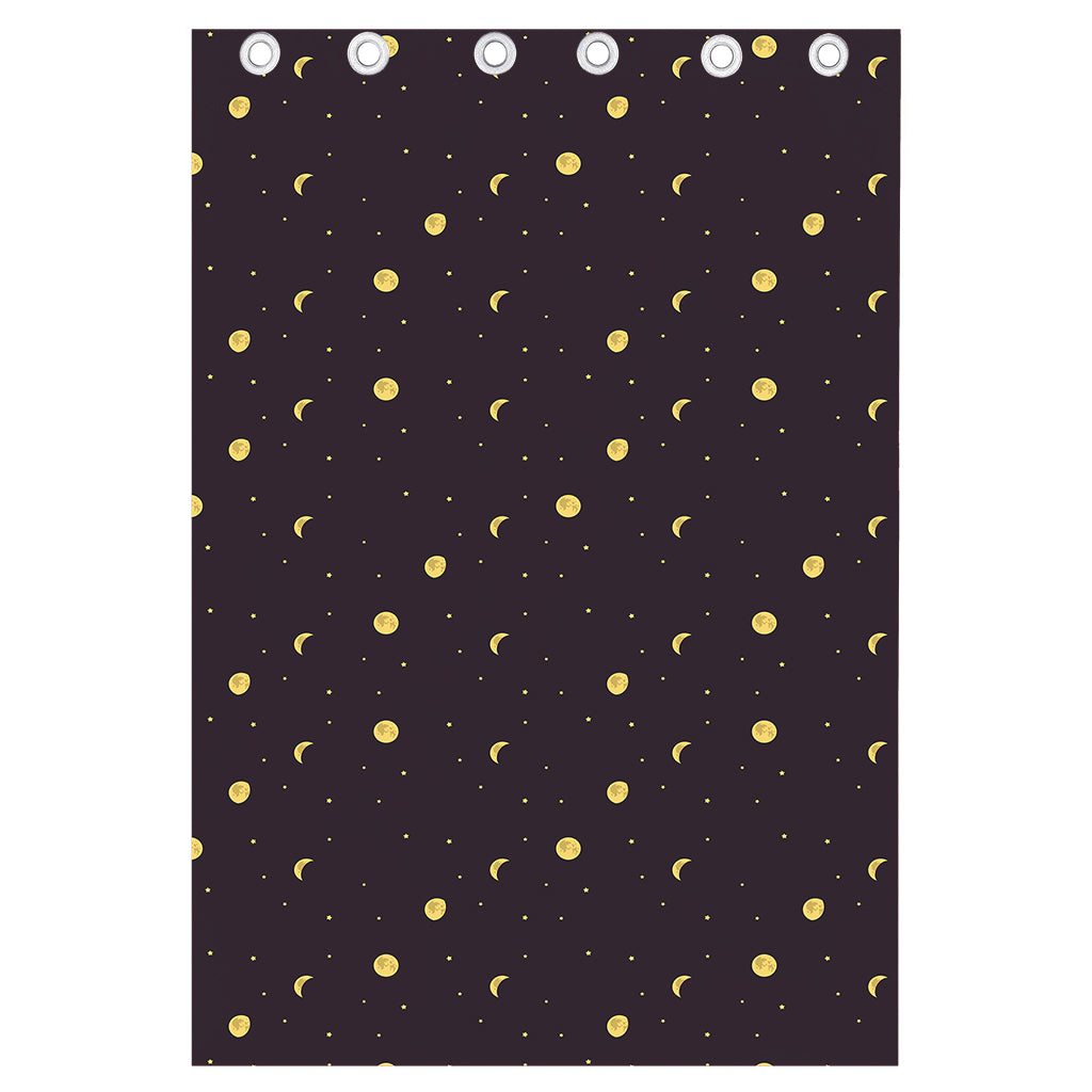 Moon Phase And Stars Pattern Print Curtain