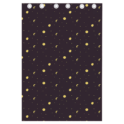 Moon Phase And Stars Pattern Print Curtain