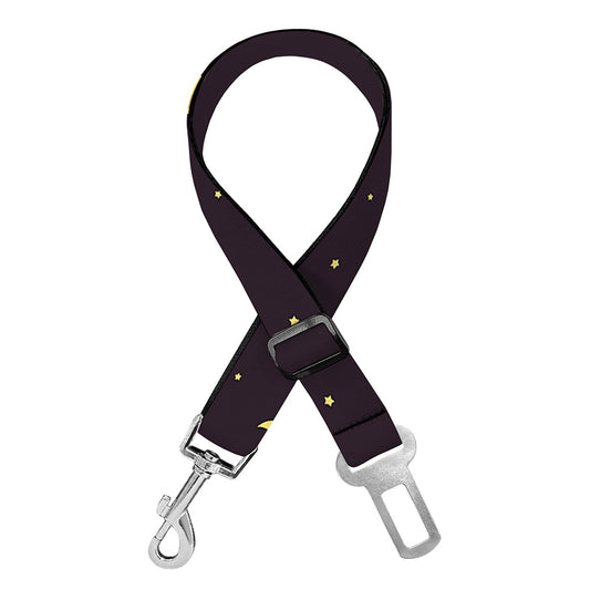 Moon Phase And Stars Pattern Print Dog Seat Belt