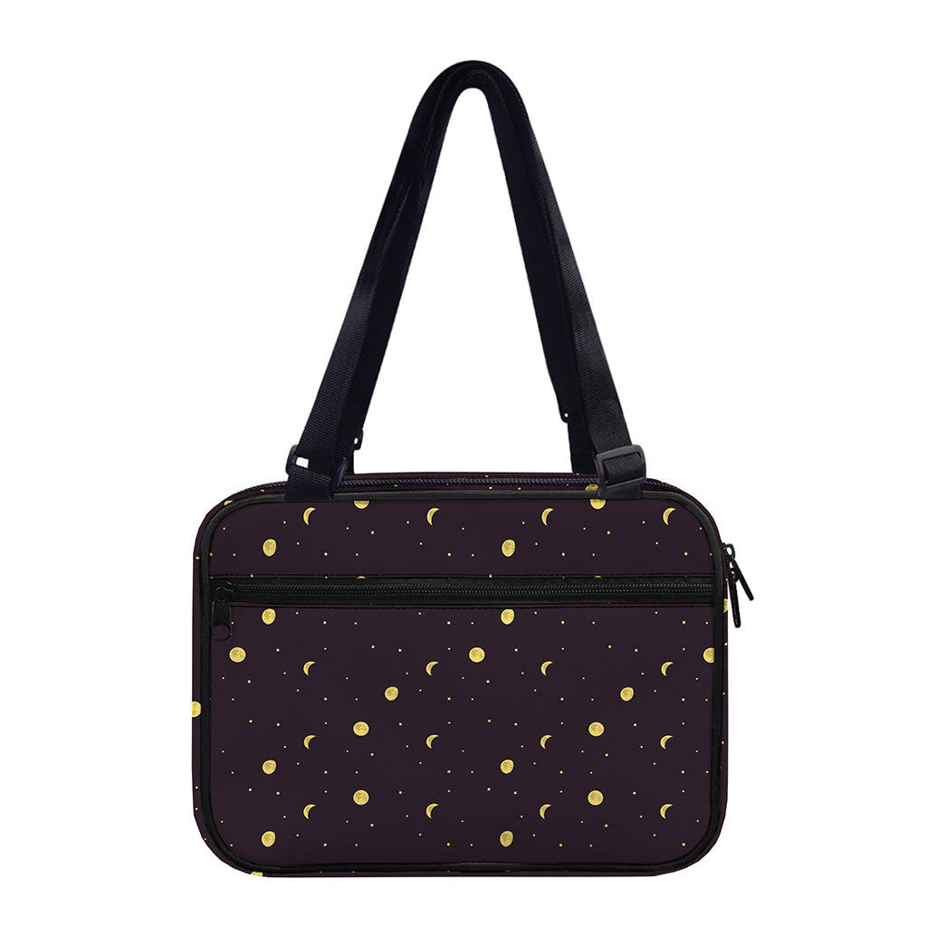Moon Phase And Stars Pattern Print Double Strap Bible Bag
