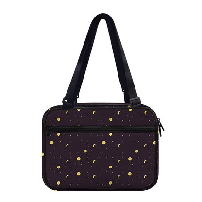 Moon Phase And Stars Pattern Print Double Strap Bible Bag