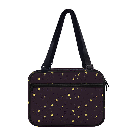 Moon Phase And Stars Pattern Print Double Strap Bible Bag