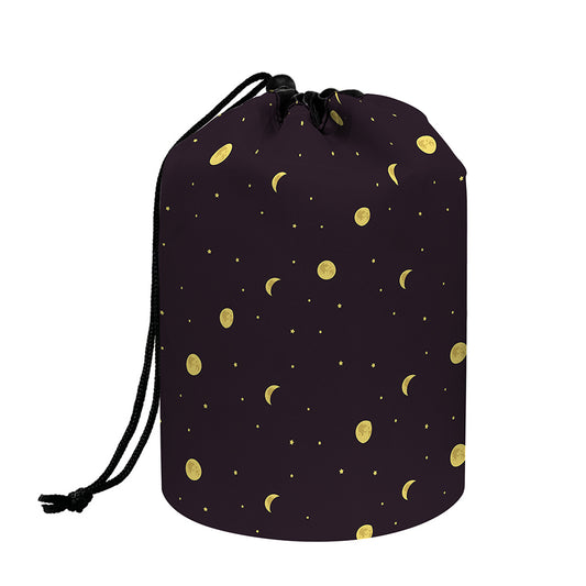 Moon Phase And Stars Pattern Print Drawstring Makeup Bag
