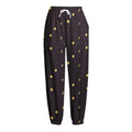 Moon Phase And Stars Pattern Print Fleece Lined Knit Pants