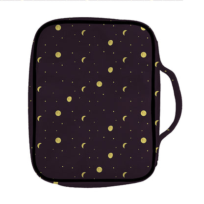 Moon Phase And Stars Pattern Print Front Pocket Bible Bag