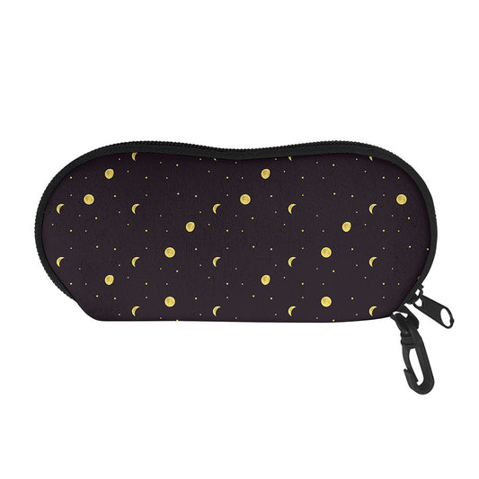 Moon Phase And Stars Pattern Print Glasses Case
