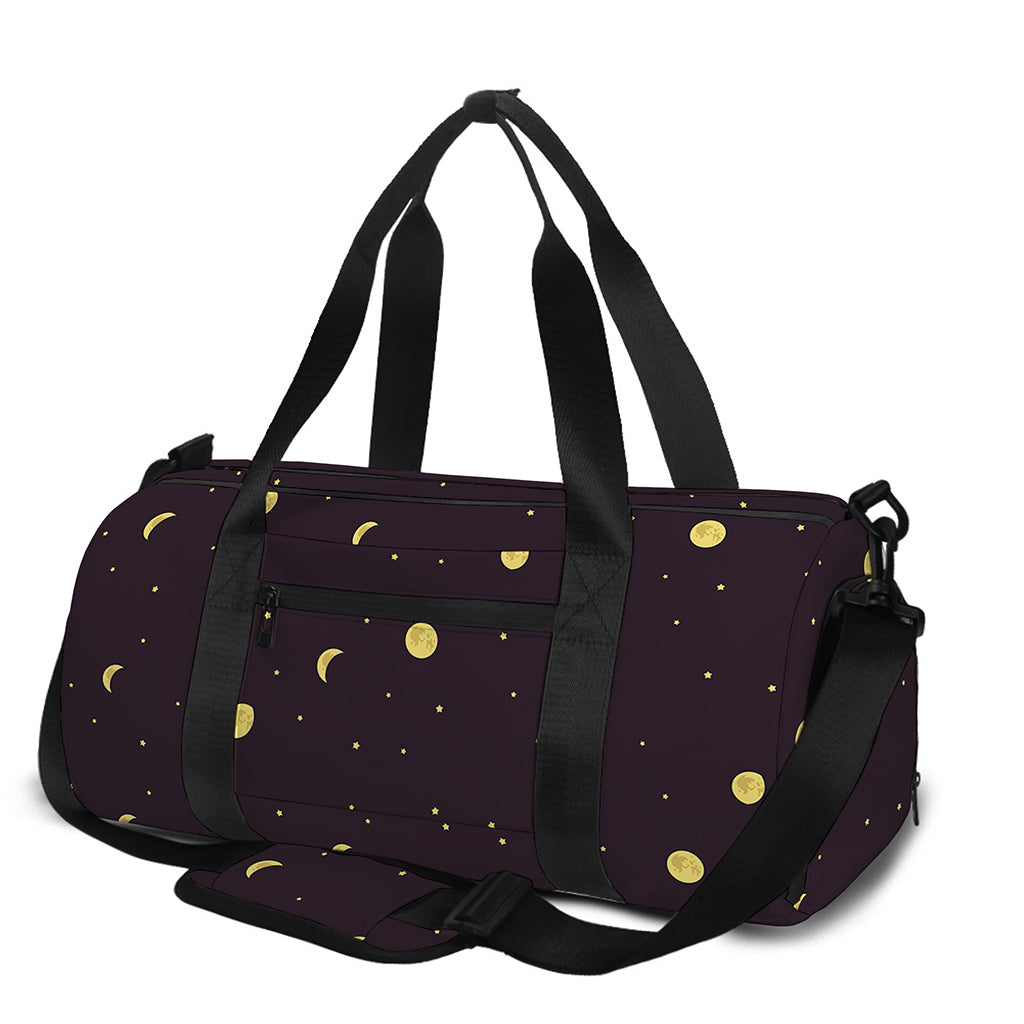 Moon Phase And Stars Pattern Print Gym Bag