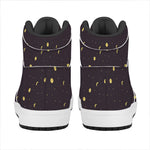 Moon Phase And Stars Pattern Print High Top Leather Sneakers