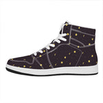 Moon Phase And Stars Pattern Print High Top Leather Sneakers