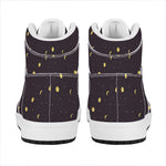 Moon Phase And Stars Pattern Print High Top Leather Sneakers