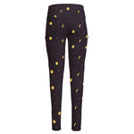 Moon Phase And Stars Pattern Print High-Waisted Pocket Leggings