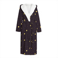 Moon Phase And Stars Pattern Print Hooded Bathrobe