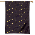 Moon Phase And Stars Pattern Print House Flag