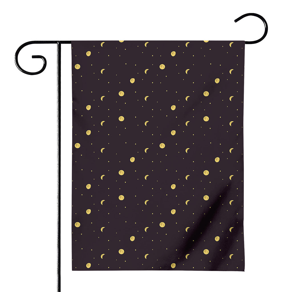 Moon Phase And Stars Pattern Print House Flag