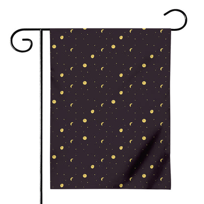 Moon Phase And Stars Pattern Print House Flag
