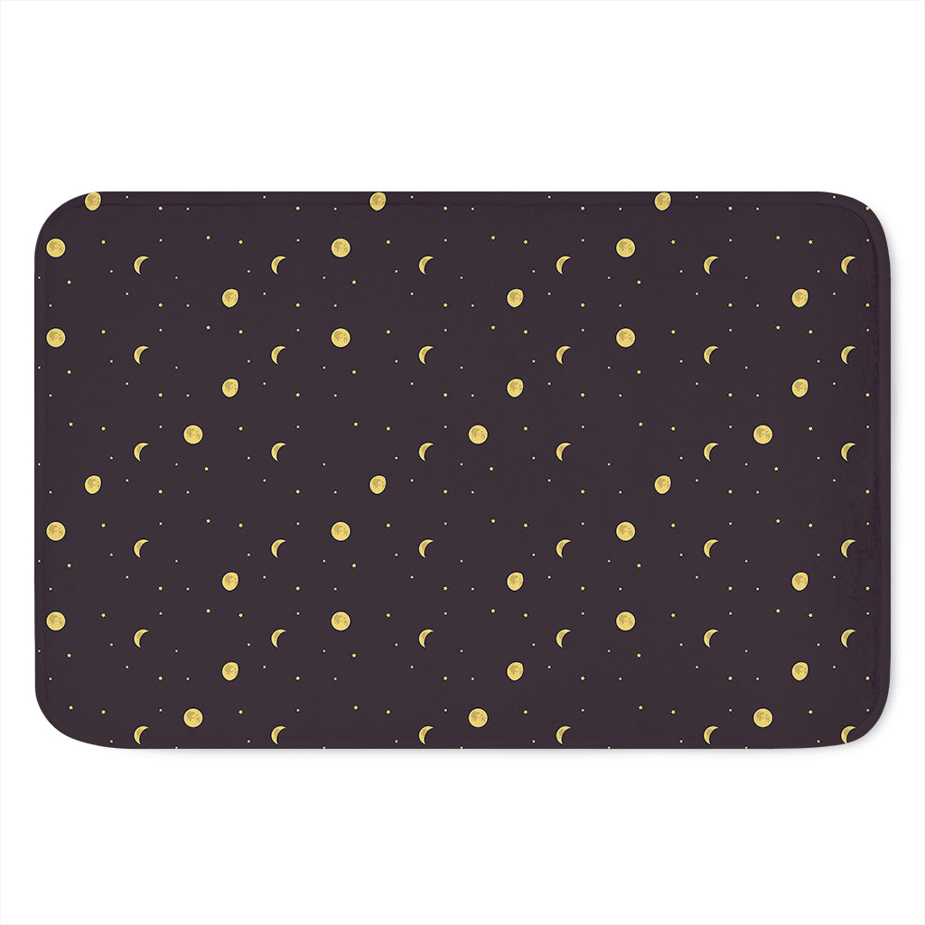 Moon Phase And Stars Pattern Print Indoor Door Mat