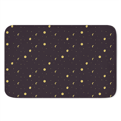 Moon Phase And Stars Pattern Print Indoor Door Mat