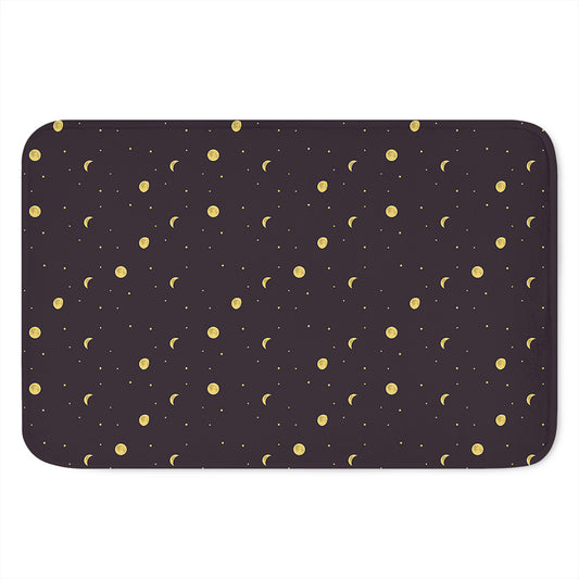 Moon Phase And Stars Pattern Print Indoor Door Mat