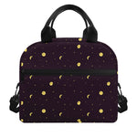 Moon Phase And Stars Pattern Print Insulated Lunch Bag