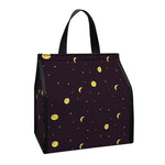 Moon Phase And Stars Pattern Print Insulated Lunch Tote