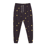 Moon Phase And Stars Pattern Print Jogger Pants