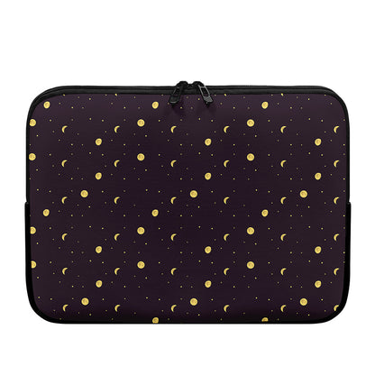 Moon Phase And Stars Pattern Print Laptop Sleeve