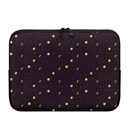 Moon Phase And Stars Pattern Print Laptop Sleeve