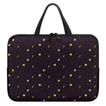 Moon Phase And Stars Pattern Print Laptop Sleeve With Handle