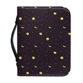 Moon Phase And Stars Pattern Print Leather Bible Cover