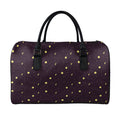 Moon Phase And Stars Pattern Print Leather Duffel Bag