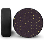 Moon Phase And Stars Pattern Print Leather Spare Tire Cover