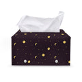 Moon Phase And Stars Pattern Print Leather Tissue Box Cover