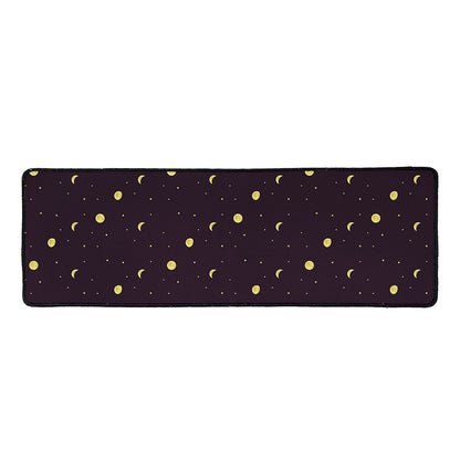 Moon Phase And Stars Pattern Print Long Kitchen Mat