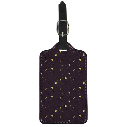 Moon Phase And Stars Pattern Print Luggage Tag